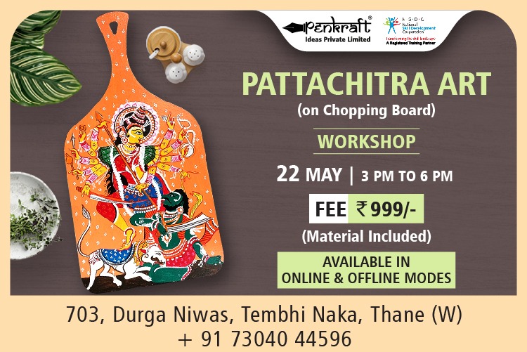 Penkraft Pattachitra Art on Chopping Board Workshop online/offline